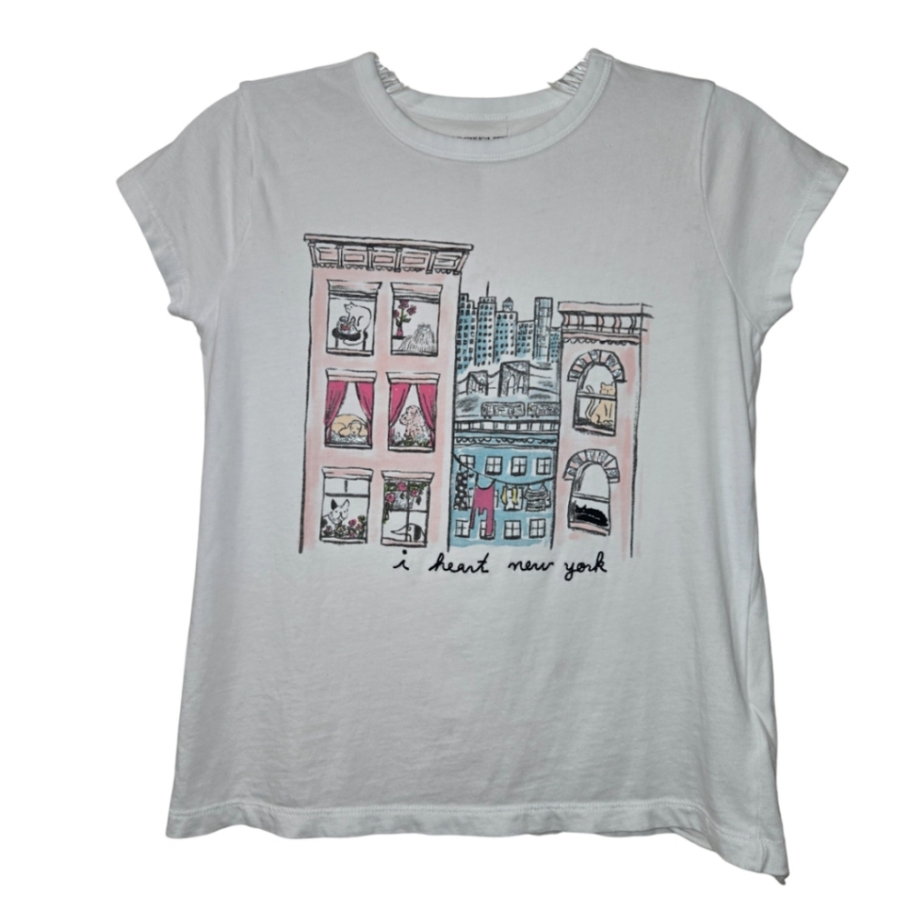 J. Crew CREW CUTS Kids Graphic Tee - White with Multicolor Print GIRL
